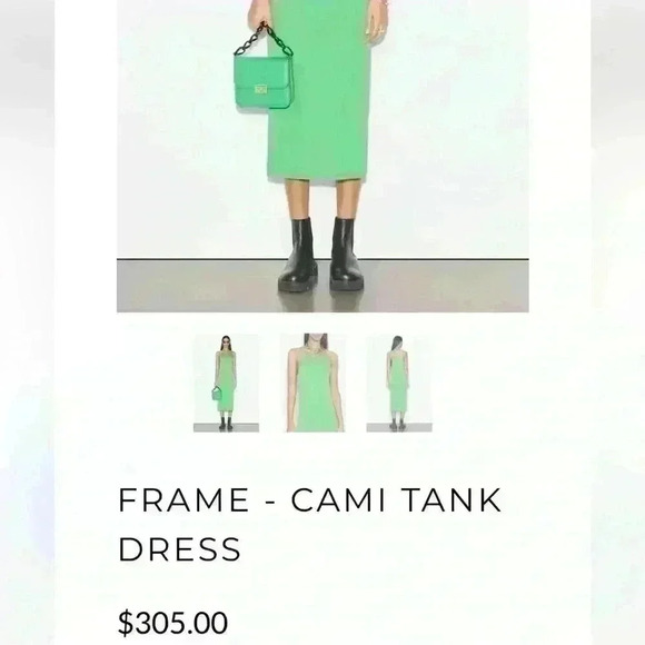 FRAME - CAMI TANK DRESS - Grass Green NWT Sz XS - Picture 4 of 11